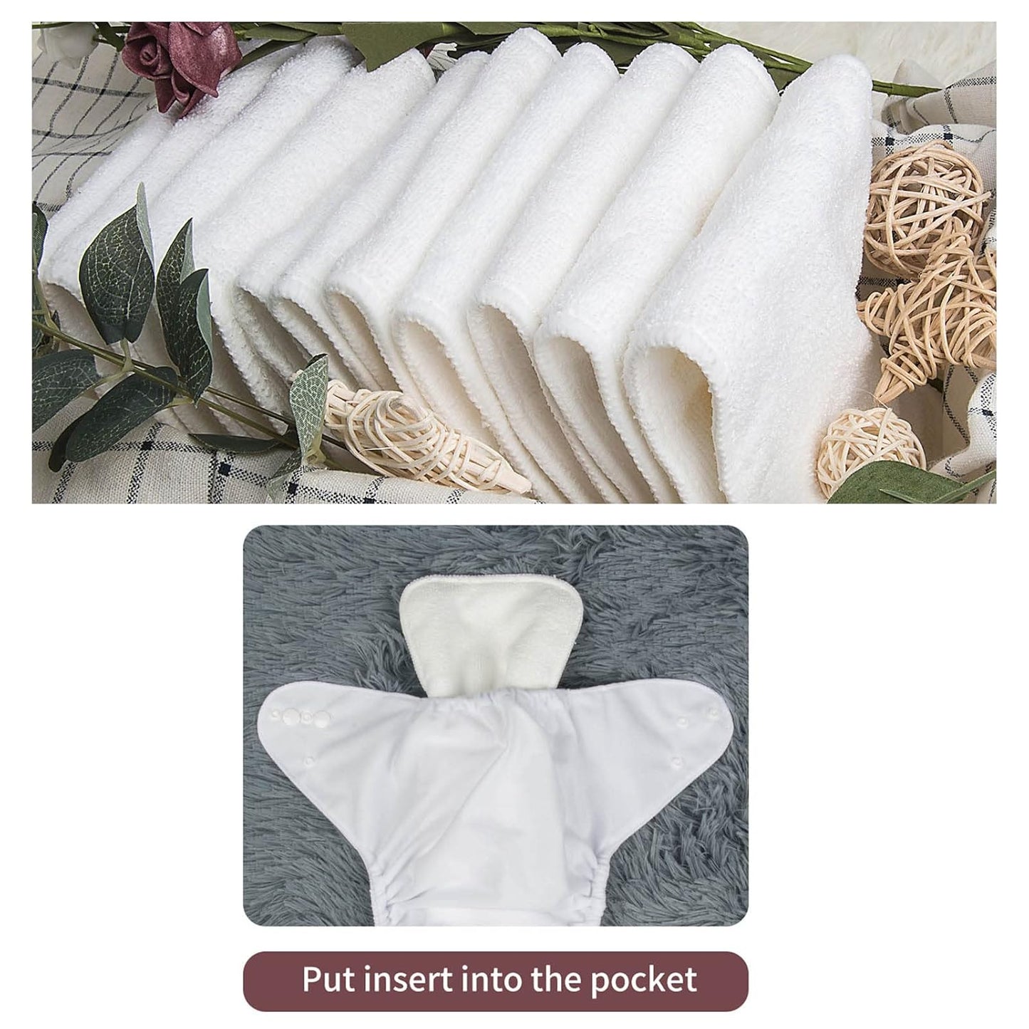 ALVABABY Baby Cloth Diapers 6 Pack with 12 Inserts Cloth Diaper Covers Adjustable Washable Reusable for Baby Girls and Boys