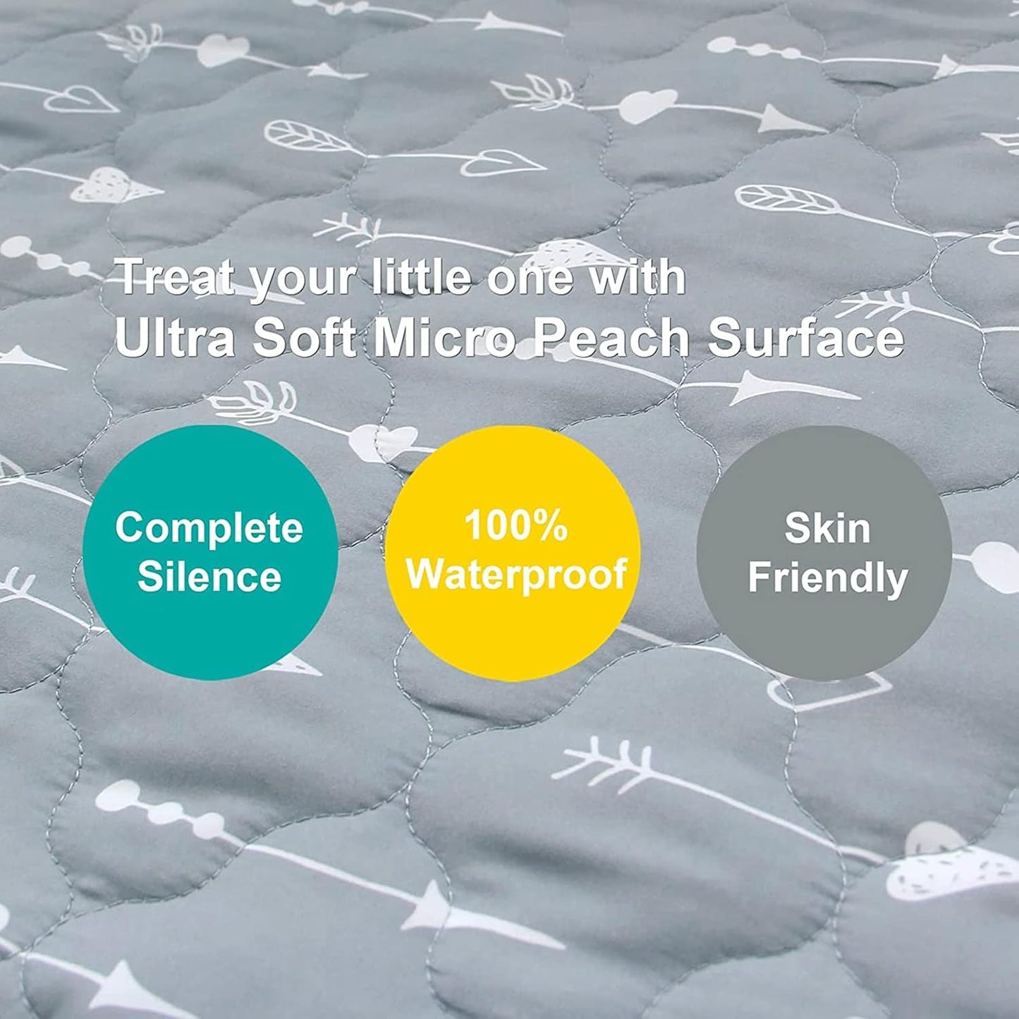 Pack and Play Sheets Mattress Pad Protector Fitted Waterproof Playard Mattress Cover, Compatible with Graco Pack n Play & Dream On Me & Pamo Babe, Playpen/Playard Sheet Quilted, Gray, 39" x 27"