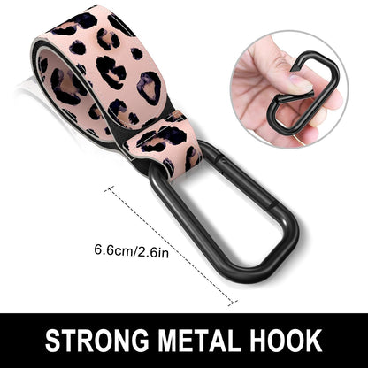 Baby Stroller Hooks for Hanging Bags, Universal Stroller Clips Accessories, Mommy Hook for Diaper Bag, Shopping Cart, Purse, Backpack - 2 Pack, Abstract Leaf