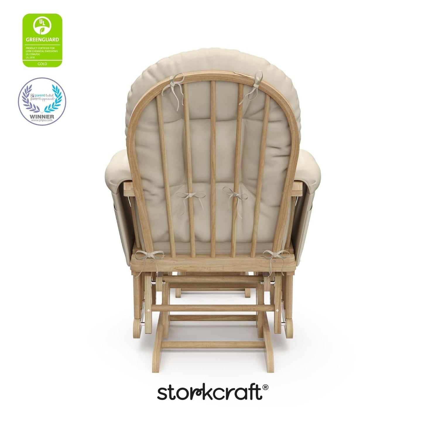 Storkcraft Premium Hoop Glider & Ottoman (Espresso/Gray Swirl) — GREENGUARD Gold Certified Nursery Glider, Solid Wood Craftsmanship, Smooth-Gliding Nursery Chair and Ottoman, Award-Winning - Colors A