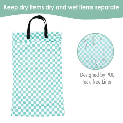 wegreeco Reusable Hanging Wet Dry Cloth Diaper Bag (Grey Leaf, Grey)