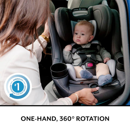 Evenflo REO by Revolve360 Rotating Convertible Car Seat with Quick Clean Cover, Infant to Toddler, Forward and Rear Facing, Compact Design, One-time Install (Chelsea)