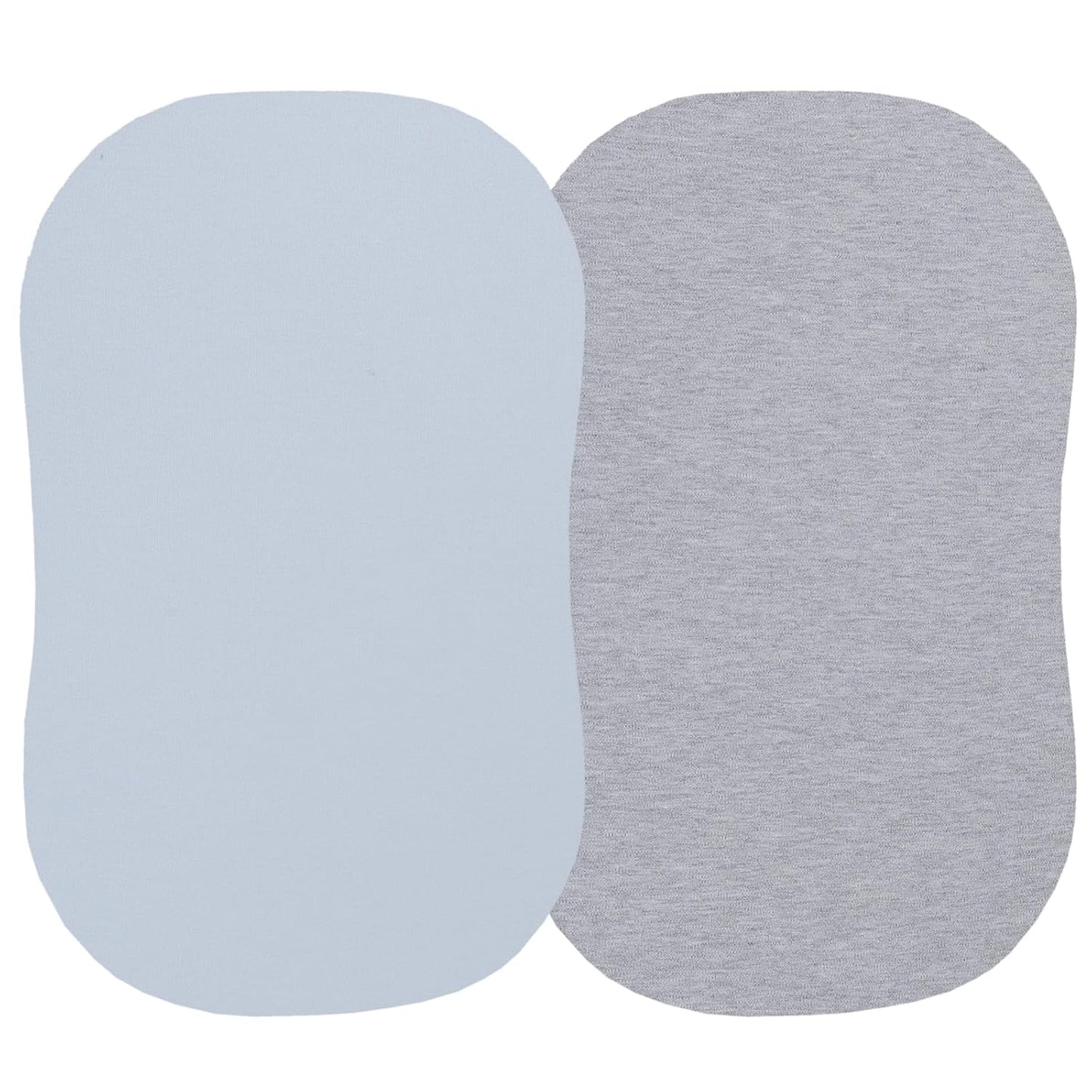 Onacosht 100% Organic Cotton Bassinet Sheets Compatiable with ANGELBLISS Baby Bassinet Bedside Sleeper, 2 Pack Jersey Knit Fitted Sheet for Baby Boy and Girl, Navy and Fog Grey