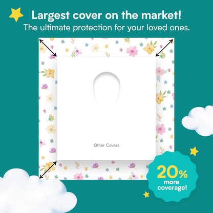 Eli with Love 20 Pack Extra Large Disposable Toilet Seat Cover (Floral) – Toddler Toilet Covers for Full Coverage On Toilet or Potty – Ideal Travel Toilet Seat Covers for Kids and Adults