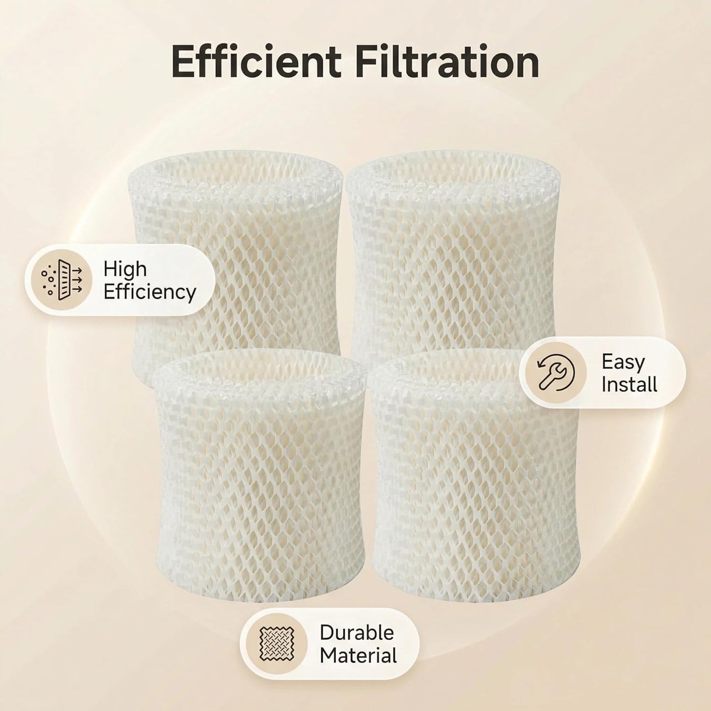 Humidifier Replacement Filter 2.0 Compatible with Canopy Bedside Humidifier and Nursery Humidifier, Made Natural Wood Pulp and Paper Wick Filter, 6 Week Lifespan Humidifier Wicking Filter Replacement