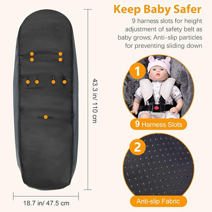 Zooawa Warm Bunting Bag Universal, Waterproof Baby Stroller Sleeping Bag for Cold Weather, Stroller Toddler Footmuff, Extra Thick, Fits 6-36 Months Baby, Gray