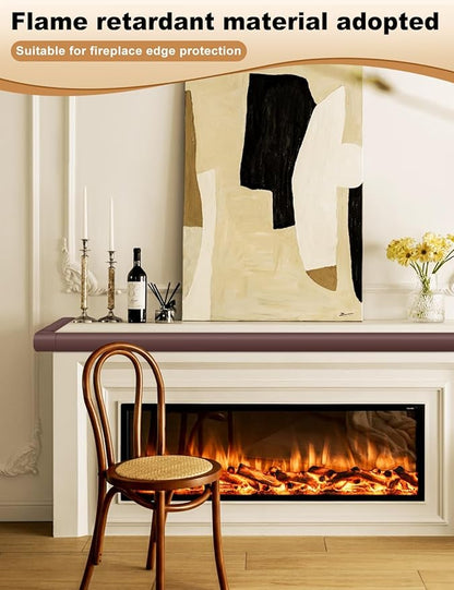 Foam Corner Protector for The Fireplace Hearths Edge and Corner Guard, with Retardant Materials Foam Safety Bumpers Baby Proofing (Coffee)