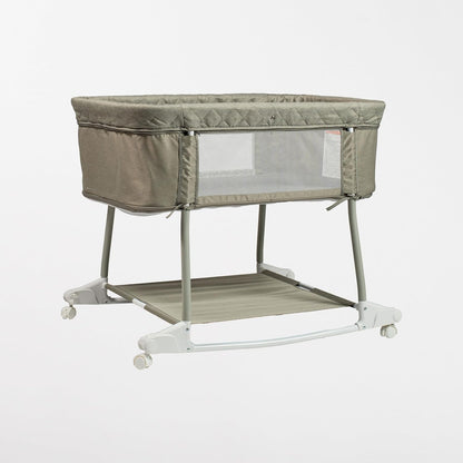 Multi Function Baby Crib Bedside Sleeper Newborn Rocking Bassinet for Infant and Toddler with Wheel Base Portable and Adjustable(Navy Blue)