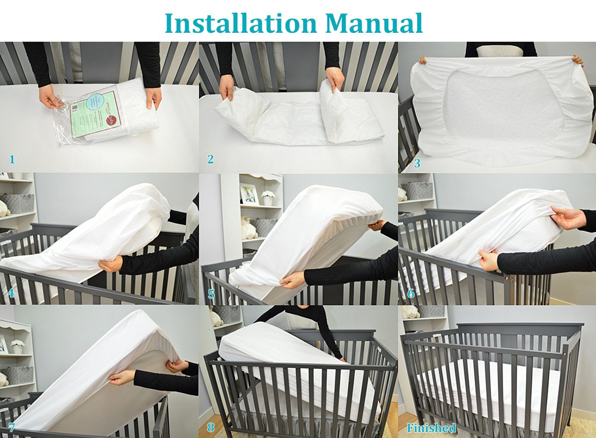 American Baby Company Waterproof Fitted Pack and Play Mattress Protector 39" x 27" - Quilted, Noiseless, Ultra-Soft & Breathable Playpen and Pack n Play Mattress Cover