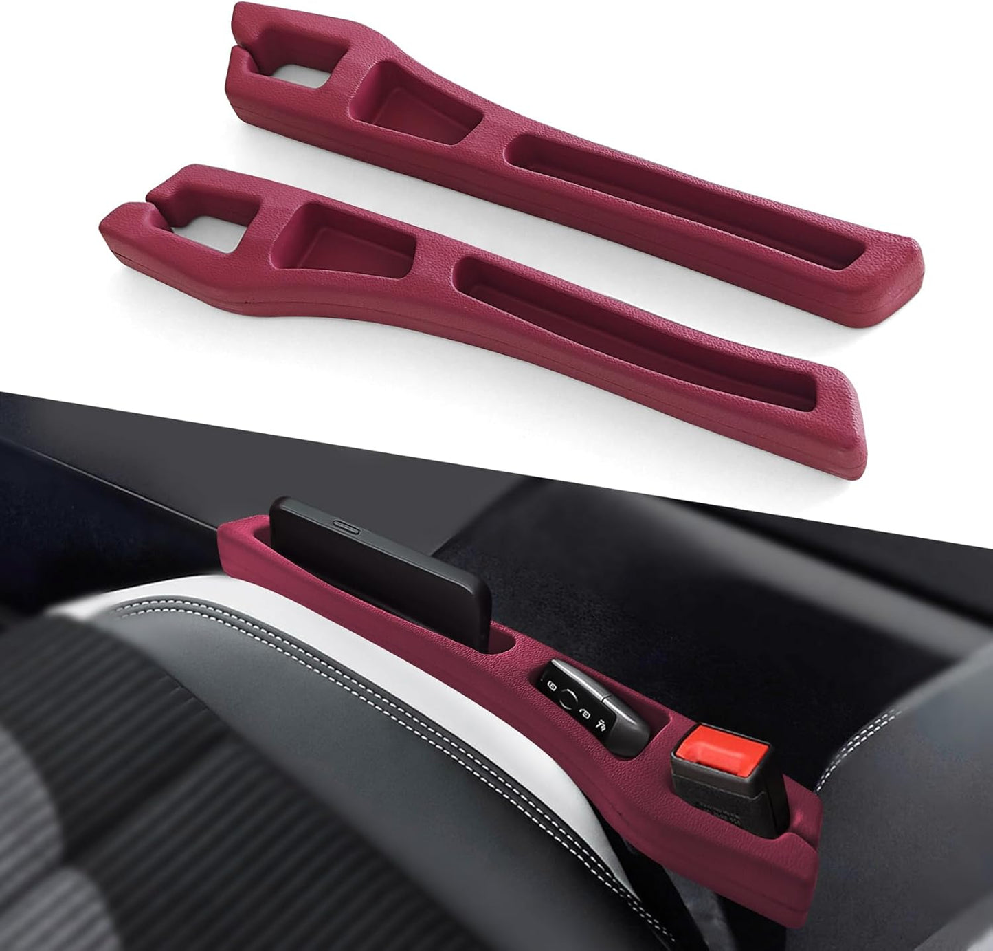 2PCS No Drop Seat Guard, Car Seat Gap Filler, Multi-Function Car Side Gap Filler for Prevent Items Falling, Universal Auto Blocker Between Seats Auto Organizer Accessories for Most Cars