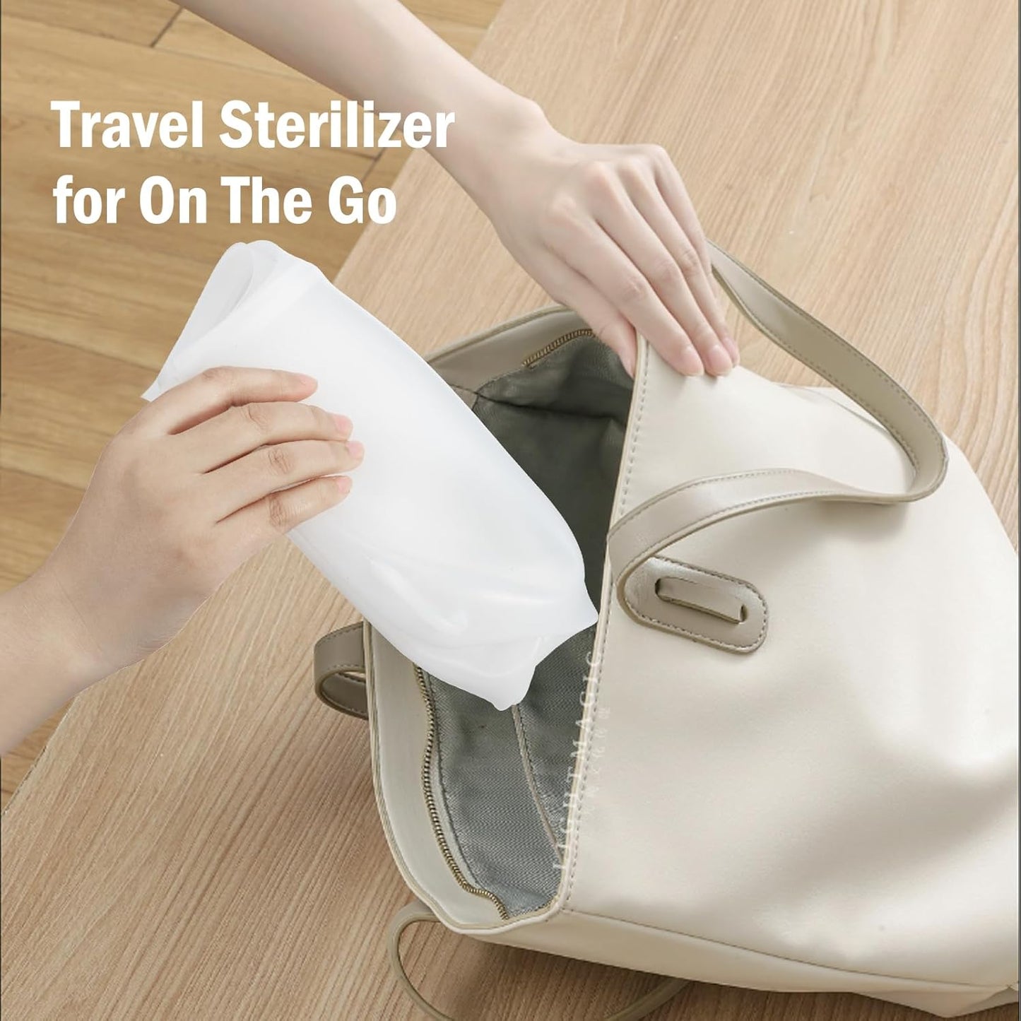Silicone Travel Bottle Sterilizer Bags | 2000ml Microwave Steam Sterilizer Bags for Baby Bottles, Breast Pump & Pacifiers, Reusable Steam Sterilizing Bags for Travel and Home Use (Clear+Green)