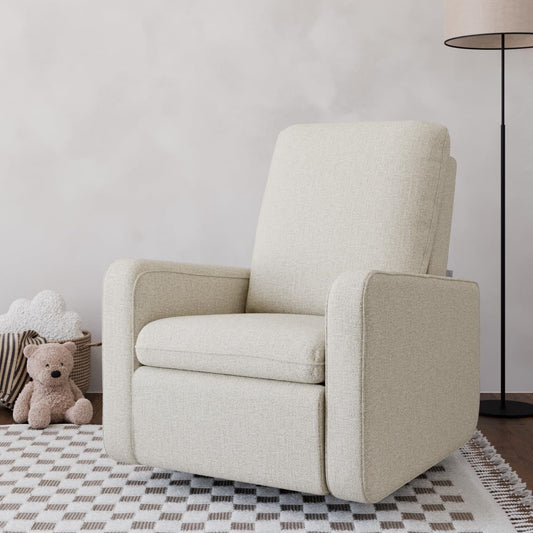 Graco Teddi Power Recliner Swivel Glider, Electronic Power Recline, Oeko-TEX 100 Certified, USB-A & USB-C Charger, Premium Cushioning & Comfort – (Ivory Basketweave)