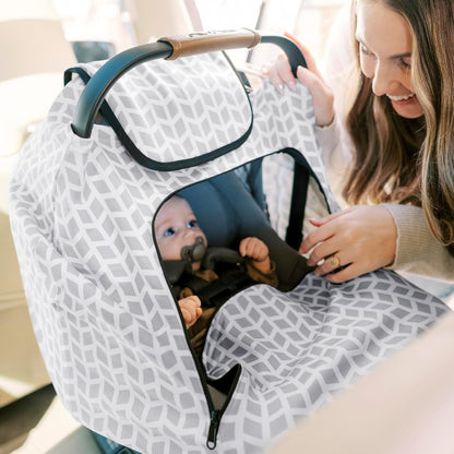 KeaBabies Winter Car Seat Cover Baby, Newborn - Universal Fit Infant Carseat Covers Baby Girl, Boy, Breathable, Lightweight Blanket, Easy to Use Stroller Canopy, Rain, Wind, Sun Shade (Laurel)