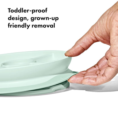 OXO Tot Stick and Stay Suction Divided Plate - Opal