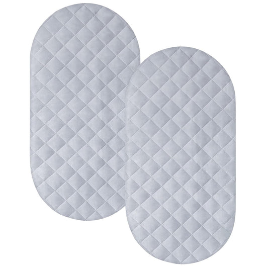 Bassinet Mattress Pad Cover Fit for Baby Delight/Mika Micky/Dream On Me Lotus/ANGELBLISS/KoolerThings (3 in 1) Bedside Sleeper, Waterproof Bassinet Mattress Protector Quilted Bassinet Sheets 2 Pack
