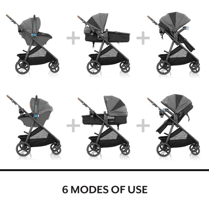 Evenflo Shyft Intuiti Travel System with Revolve180 LiteMax™ NXT Rotating Rear-Facing Lightweight Preemie and Infant Car Seat 3-30 lbs. (Amaranth Pink)