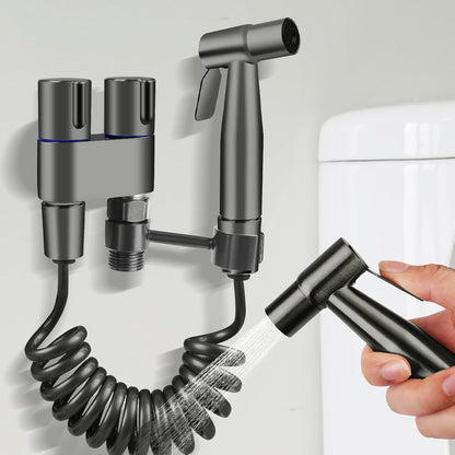 Neween Handheld Toilet Bidet Sprayer for Toilet-Adjustable Water Pressure Control with Bidet Hose for Feminine Wash, Stainless Steel Bidet Faucet Sprayer Kit Cloth Diaper for Baby Wash (Black)
