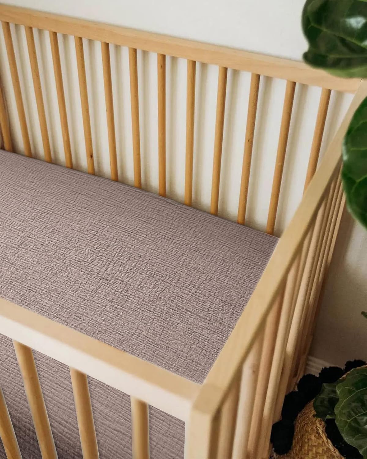 Muslin Bedside Bassinet Sheets 2 Pack, 33x20 Fitted Ultra Soft & Breathable Bedside Sleeper Sheets, Ideal for Baby Girl and Boy, Perfect for Newborns (Hopping Bunnies & Beige)