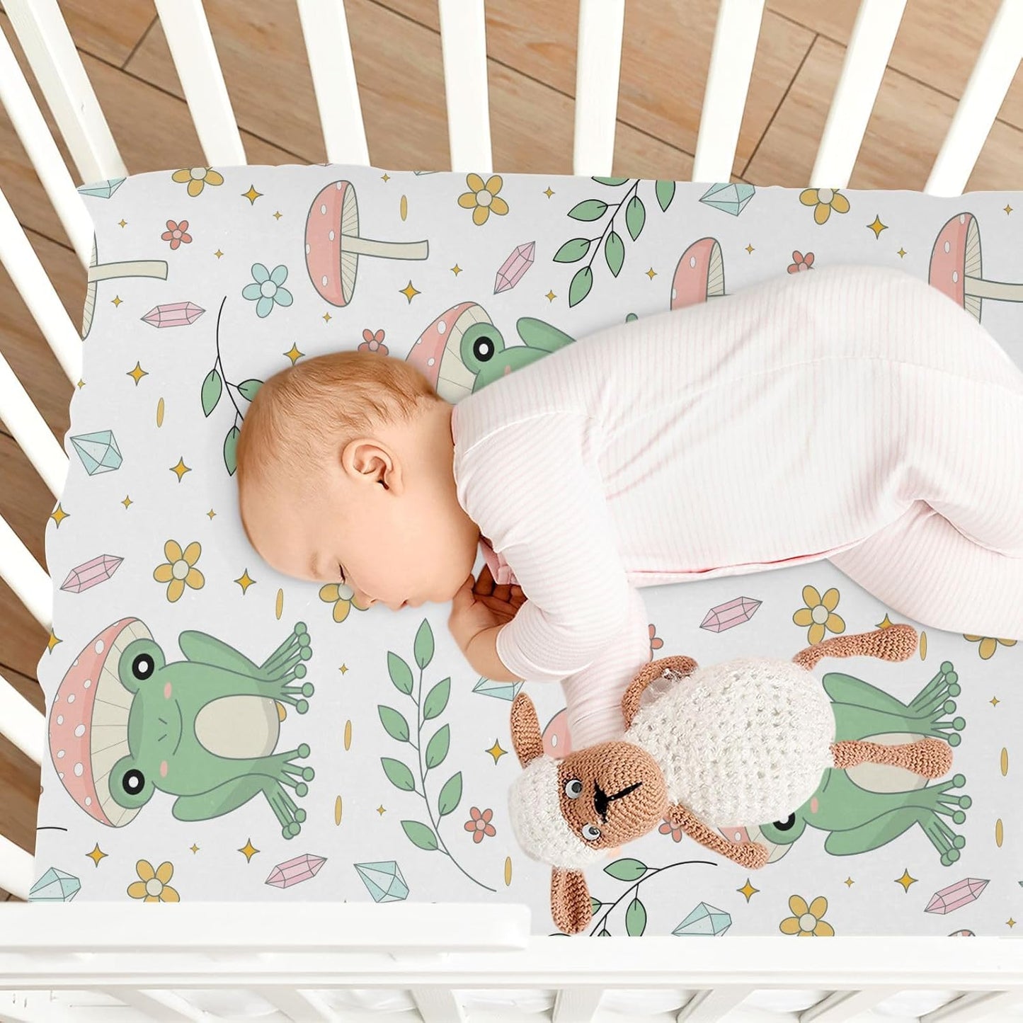 Fitted Crib Sheets Turtle Sea Horse Stretchy Portable Playard Sheets for Baby Toddler, Breathable Soft Mini Crib Mattress 39 x 27 in for Boys and Girls