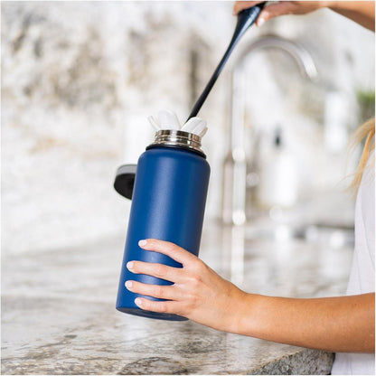 Drying Wand - Narrow Container Dryer (>1.25" Opening) - Water Bottle, Carafe, Wine Glass, Champagne Flute, Hydration Backpack Bladder, Reusable Bags - Rack Alternative. Patented.