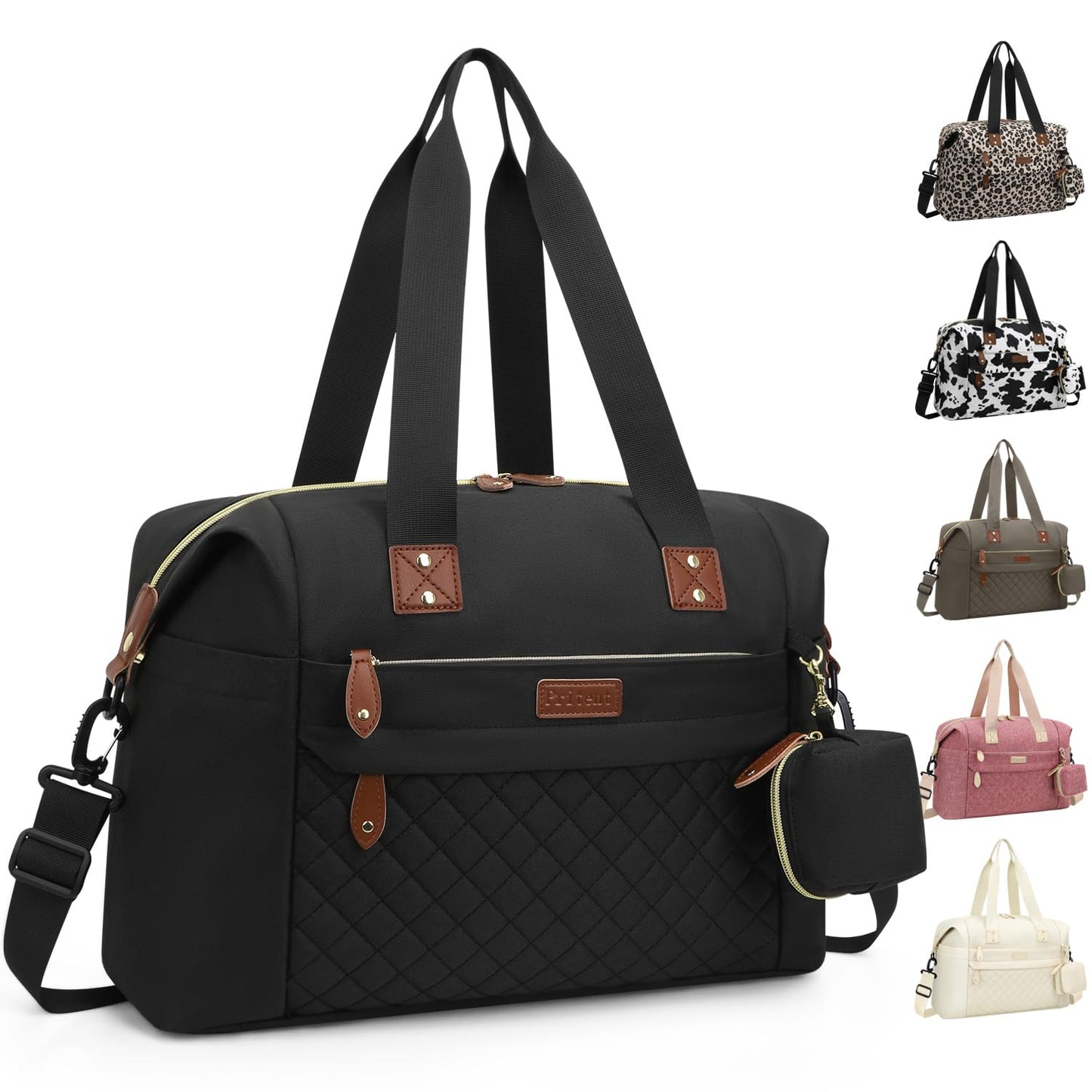 Pritent Diaper Bag Tote - Diaper Baby Bags with Pacifier Case, Shoulder Straps, Stroller Clips, Waterproof Large Mommy Maternity Travel Baby Bag for Mom and Dad, Green, Medium