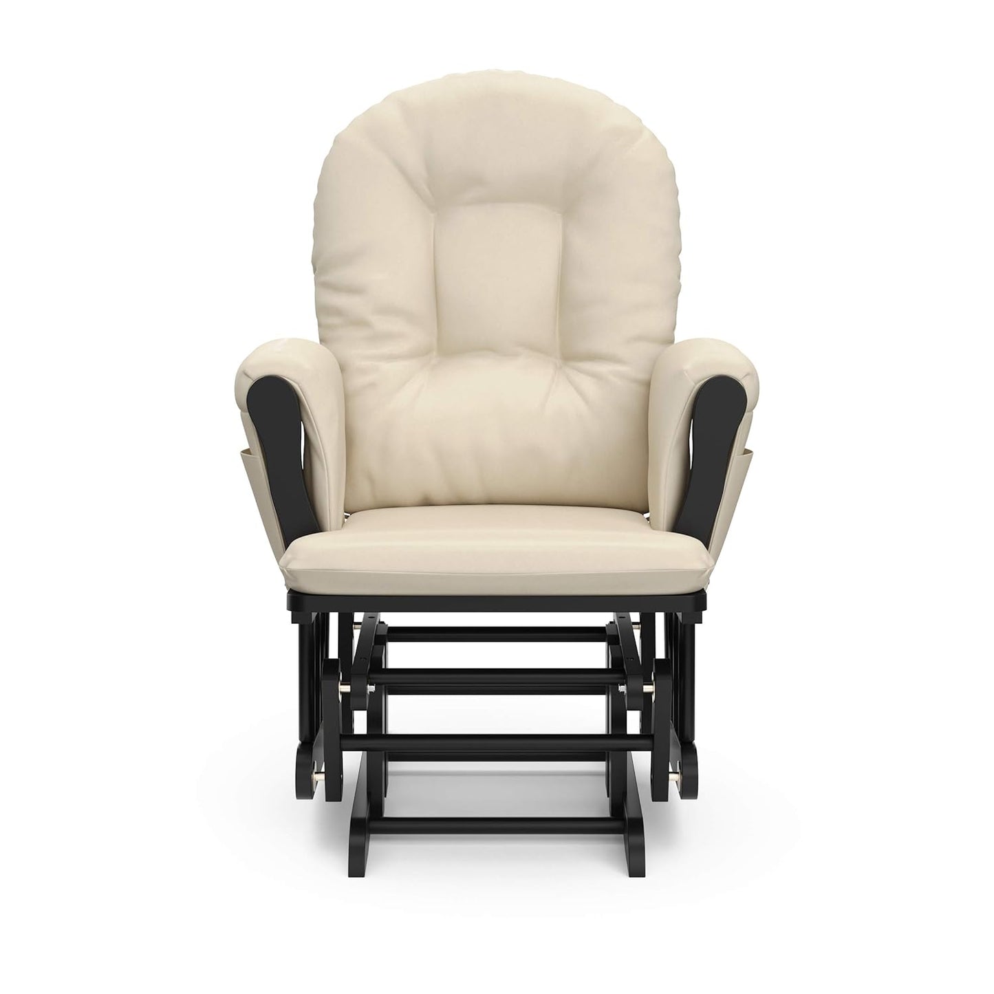 Storkcraft Premium Hoop Glider & Ottoman (White/Gray) — GREENGUARD Gold Certified Nursery Glider, Solid Wood Craftsmanship, Smooth-Gliding, Award-Winning - Colors A