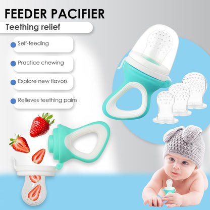 Bluet B- Silicone Baby Feeding Set with Pacifier - Baby Led Weaning Supplies - Baby Spoons, Suction Bowl - Plate - Baby Utensils Set - Silicone Feeding Set for Baby First Foods - 11pcs - Purple