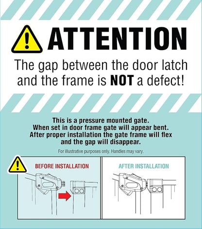 Regalo Safety 29.5–37” Clear Walk Through Baby Gate for Doorways & Bottom of Stairs, Pressure Mounted Baby Gate with Door for Toddlers & Pets, Tested & Trusted, American Designed, Family Owned