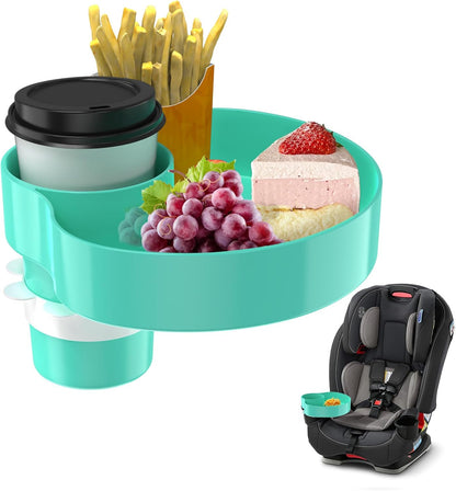 [2 Packs] Kids Car Seat Tray, Travel Tray with Cup Holder for Toddler Baby, Kids Car Seat Food Snack Organizer for Road Trip, Stroller snack Organizer Travel Must Haves Toddler Must Haves (Black)