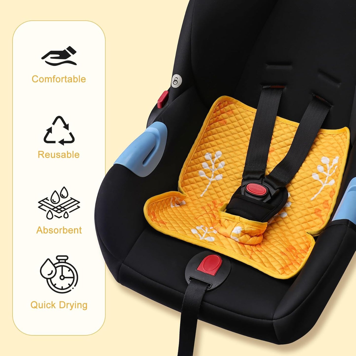 Car Seat Protector for Potty Training, 2 Pack Waterproof CarSeat Liner Toilet Training for Baby Infant Toddler, Dry Seat Piddle Pads Cover for Strollers (Gray)
