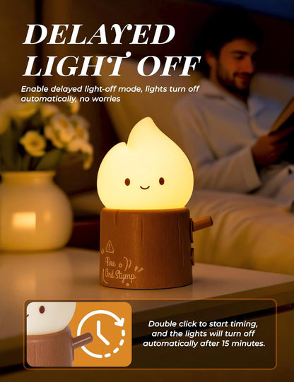 3pcs Cozy Campfire Nightlight Kits, Soothing Nature Sounds, White Noise Night Light for Baby Adult, Rechargeable, Cute Flame Lamp, Best Gift for Kids Bedrooms Camping Trips