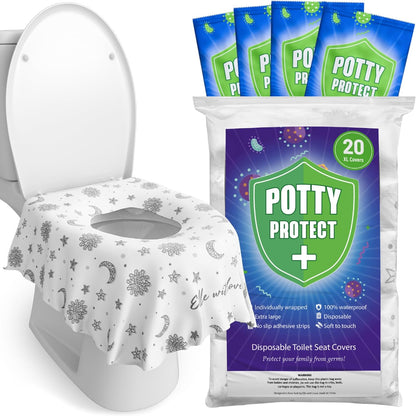 Eli with Love 20 Pack Extra Large Disposable Toilet Seat Cover (Floral) – Toddler Toilet Covers for Full Coverage On Toilet or Potty – Ideal Travel Toilet Seat Covers for Kids and Adults