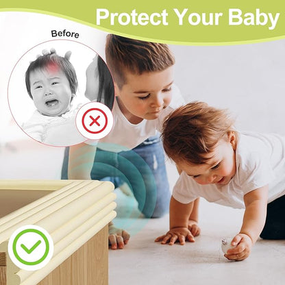 Baby Proofing Wall Corner Protector,Edge Guard Corner Protector,6.56ft Thinken Soft Corner Protectors Pre-Taped Soft Rubber Foam Edge Cushion for Furniture (White, 6.56Ft x 7.8" W x 0.47" Th)