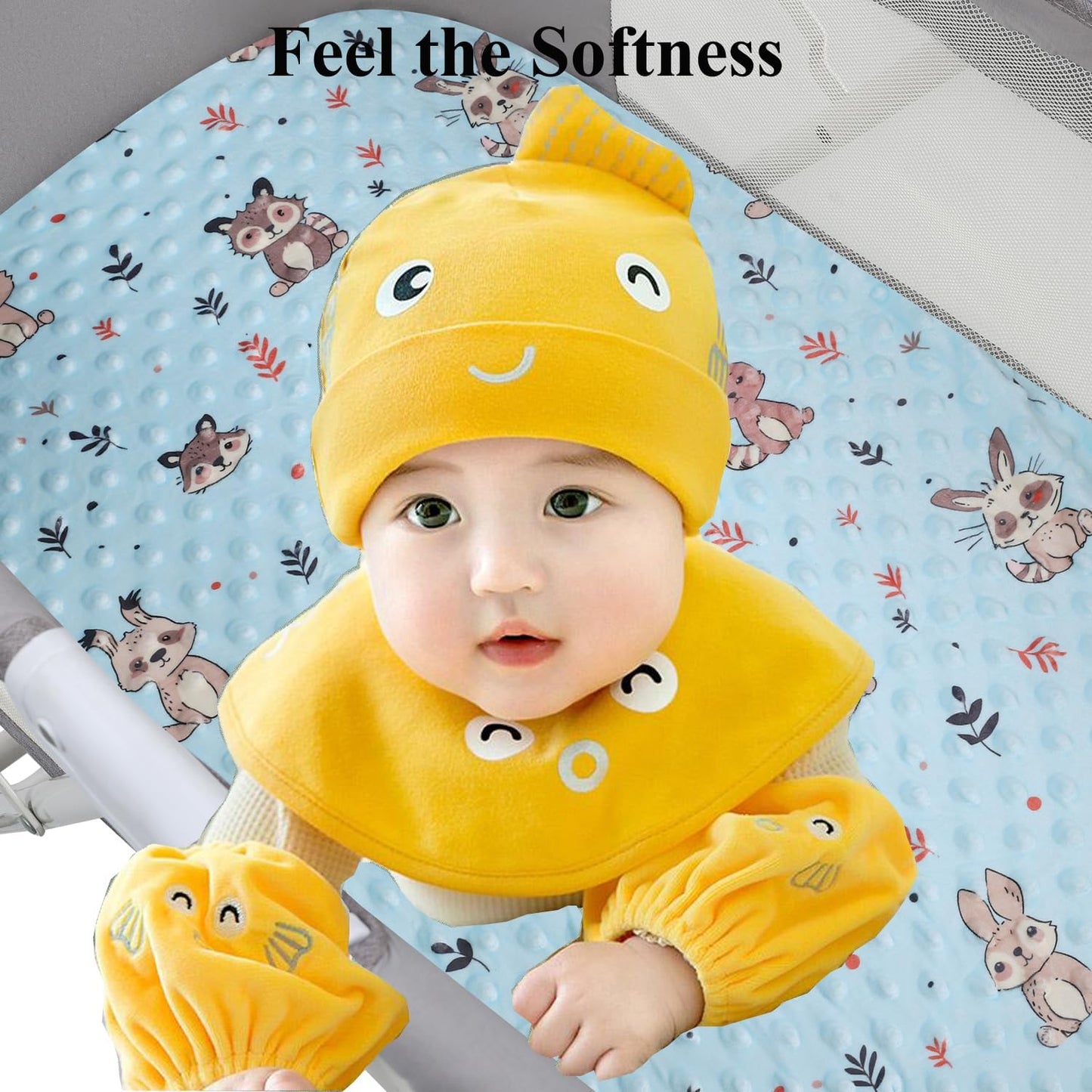 Dot Bassinet Sheet Set 2 Pack Stretch Fitted Bedside Sleeper Bassinet Sheets Sheets,Ultra Soft, for Baby Girls and Boys Light Green Dinosaur