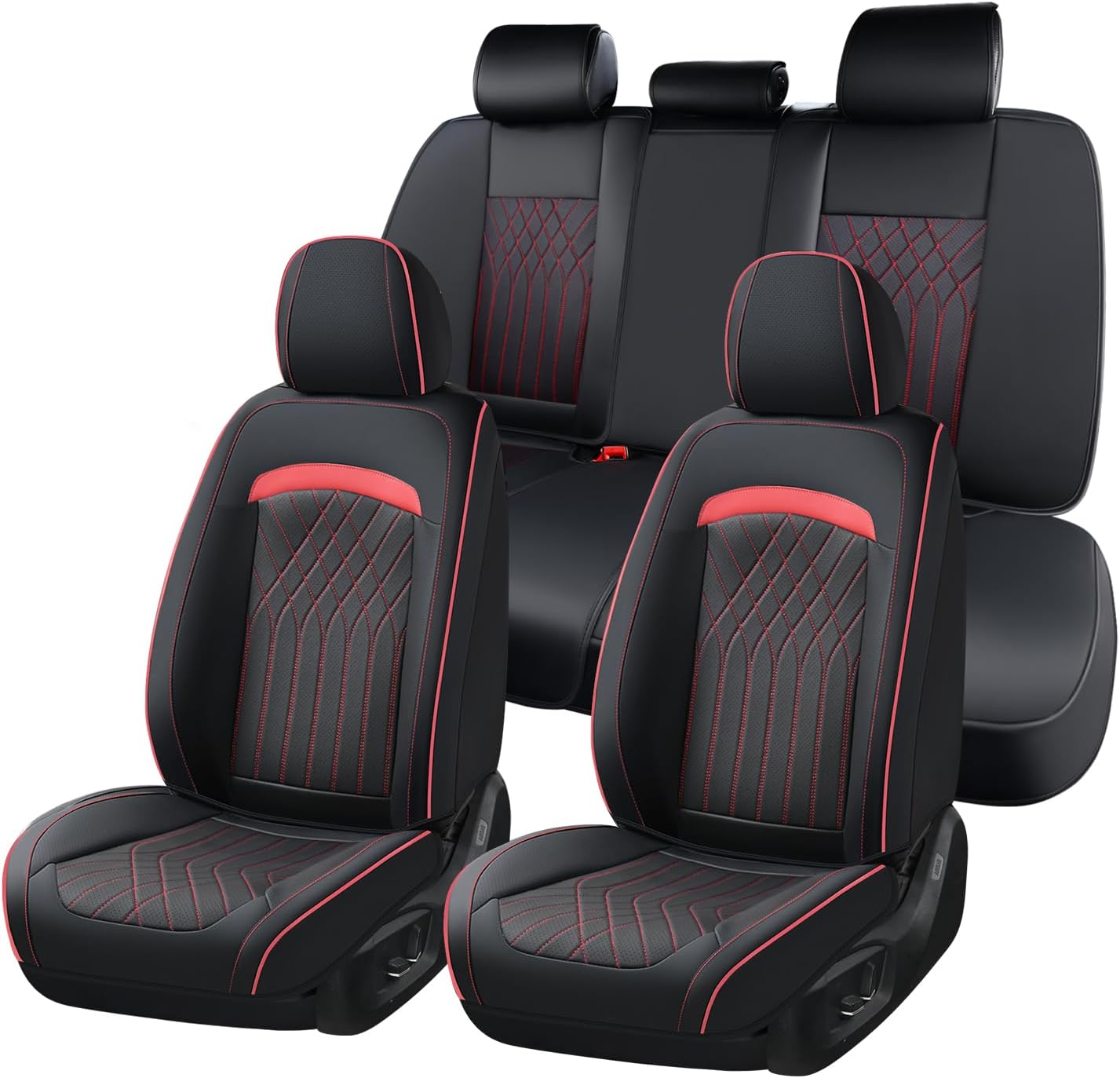 FLORICH Car Seat Covers Front Seat, Leather Seat Covers for Cars, Car Seat Protector Waterproof, Universal Automotive Seat Covers, Front Car Seat Cover Fit for Most Sedans SUV Pick-up Truck