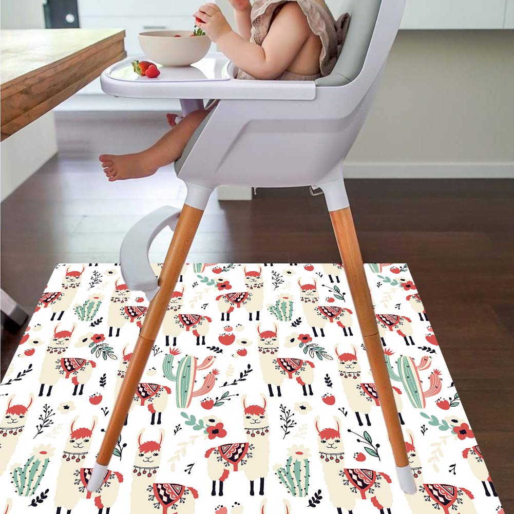 Splat Mat for Under High Chair/Arts/Crafts by CLCROBD, 51" Baby Anti-Slip Food Splash and Spill Mat for Eating Mess, Waterproof Floor Protector and Table Cloth