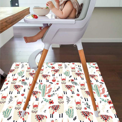 Splat Mat for Under High Chair/Arts/Crafts by CLCROBD, 51" Baby Anti-Slip Food Splash and Spill Mat for Eating Mess, Waterproof Floor Protector and Table Cloth