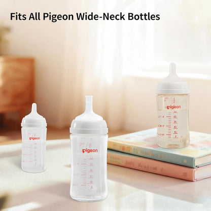 Pigeon Sippy Straw Conversion Kit for Babies 6M+ | Soft Silicone Sipper, Weighted Straw & Cleaning Brush | Smooth Bottle-to-Cup Transition