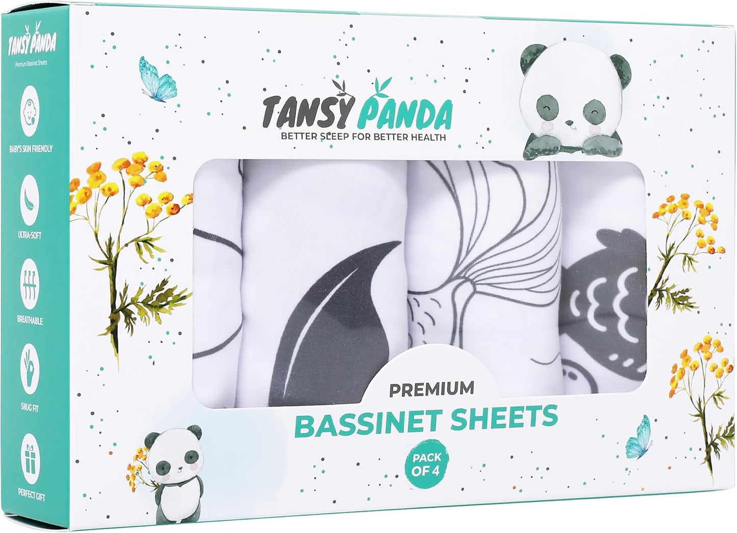 Bassinet Sheets for Papablic, CoZee, Cowiewie, Ezebaby, Nawahev Baby Bassinet Bedside Sleeper by TansyPanda, 3PC, 33x20, Ultra Soft, Breathable Snug Fit, Unisex Boys Girls, Gray White (Space Rockets)