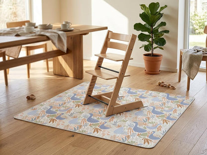 Splat Mat for Under High Chair/Arts/Crafts, Waterproof and Anti-Slip Splash Mat Floor Protector, Washable Highchair Floor Mat, 51 Inch Reusable Messy Mat and Baby Feeding Table Cloth
