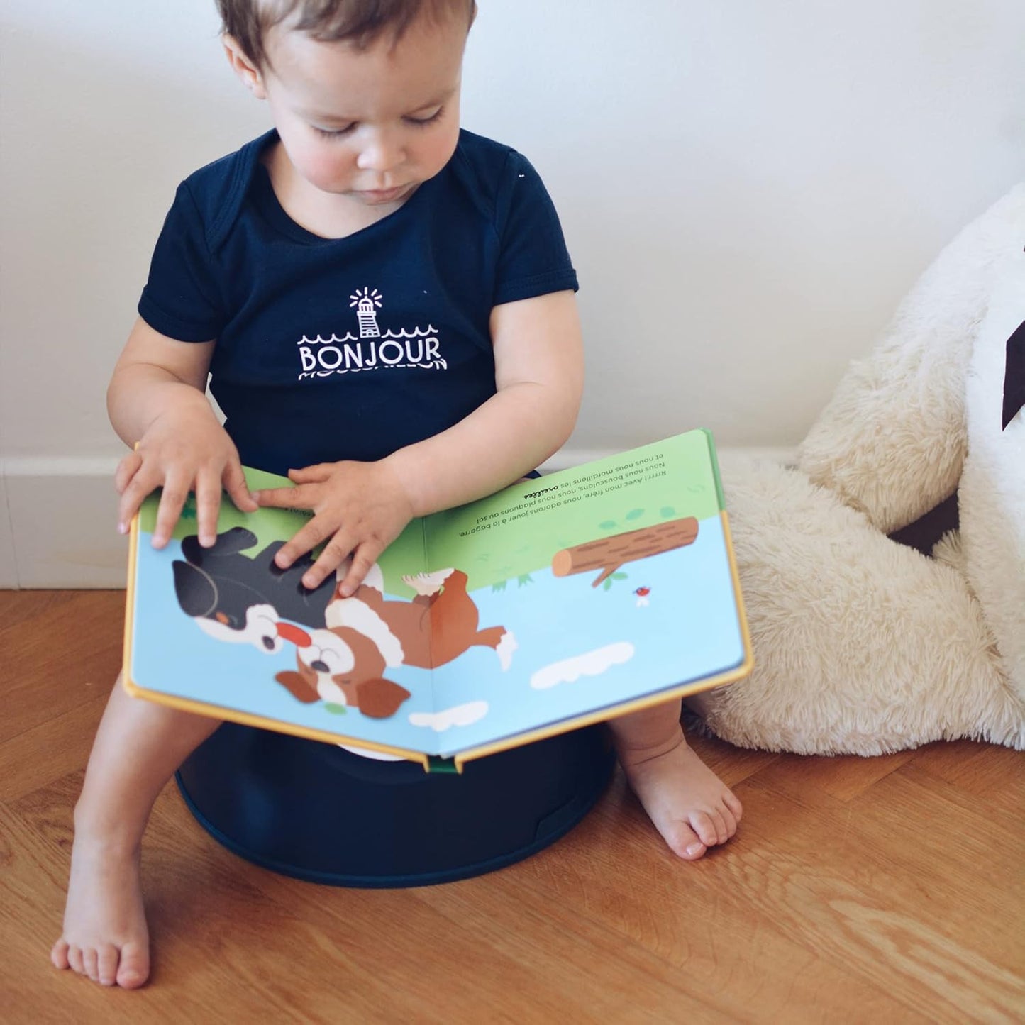 BEABA Ergonomic Training Potty, Provides Comfort and Support, Lightweight & Portable, Compact Toddler Potty (Rain)