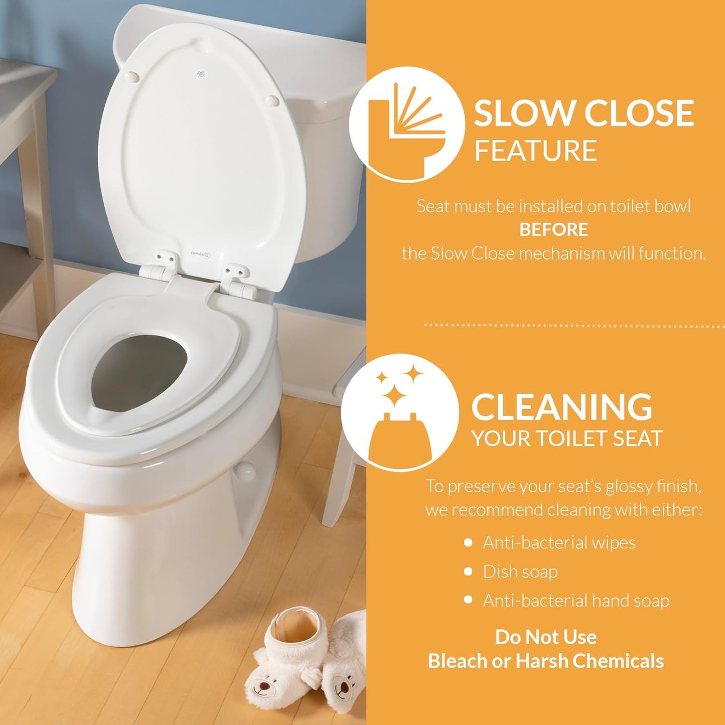 Mayfair NextStep Slow-Close Toilet Seat with Built-In Toddler Potty Training Seat, Removable, White, Round