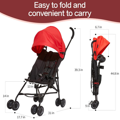 Lightweight Travel Stroller, Cool Kids Baby Portable Stroller with Carrier for Walking, Shopping, and Playgrounds