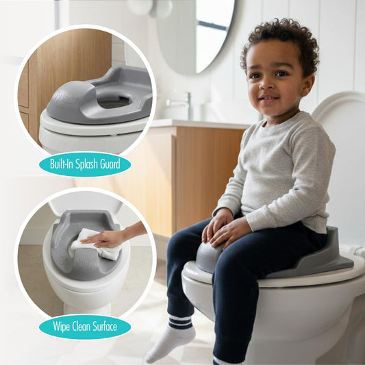 Upseat Soft-Sit Potty Training Seat for Toddlers – Soft Squishy Foam Toddler Toilet Seat with Backrest, Splash Guard & Anti-Slip Base, Non-Toxic Kids Potty Seat, Made in Canada