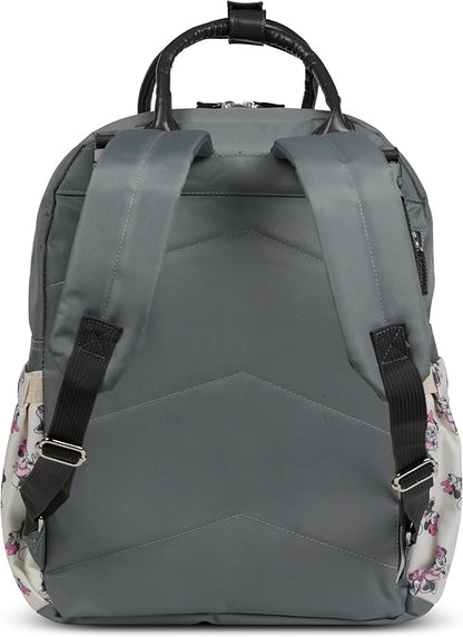 Disney Diaper Bag Backpack with Changing Pad Minnie Mouse – 16” Nylon Baby Bag for Parents, Insulated Bottle Holders, Multiple Storage Pockets