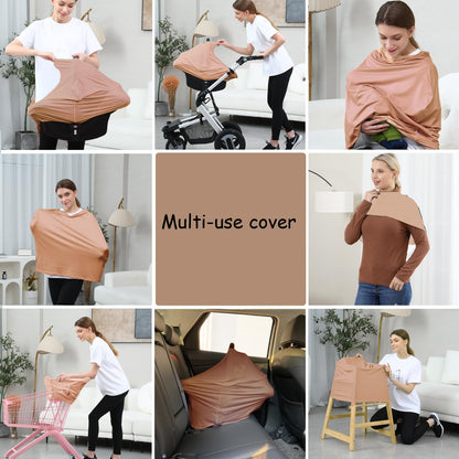 Car Seat Covers for Babies - Multi-use Carseat Canopy Cover Breastfeeding Covers, Stroller Canopy Cover (Navy Dinosaur)
