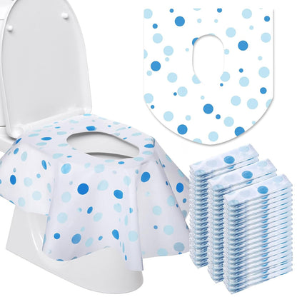 50 Packs Disposable Toilet Seat Covers Extra Large Individually Wrapped for Kids and Adults, Portable Non Slip Waterproof Potty Seat Covers for Toddlers Potty Training, Travel (Rainbow)