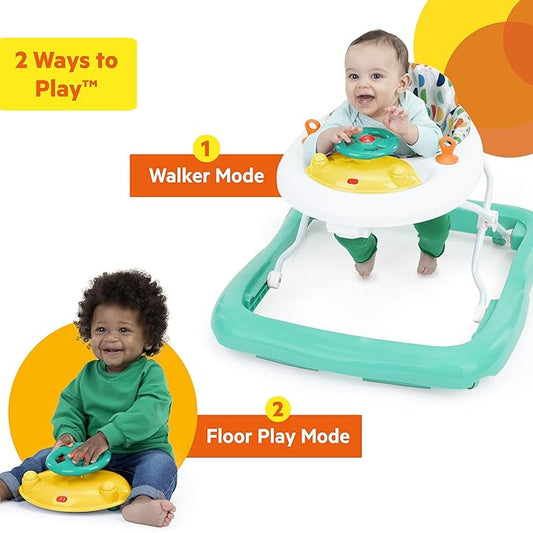 Bright Starts Ready to Roll Lights & Sounds Walker with Steering Wheel and Car Sounds, Removable Electronic Toy Station, 6-12 Months or Up to 26 lbs, Unisex