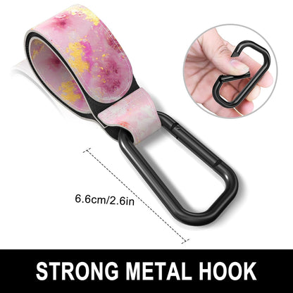 Baby Stroller Hooks for Hanging Bags, Universal Stroller Clips Accessories, Mommy Hook for Diaper Bag, Shopping Cart, Purse, Backpack - 2 Pack, Abstract Leaf
