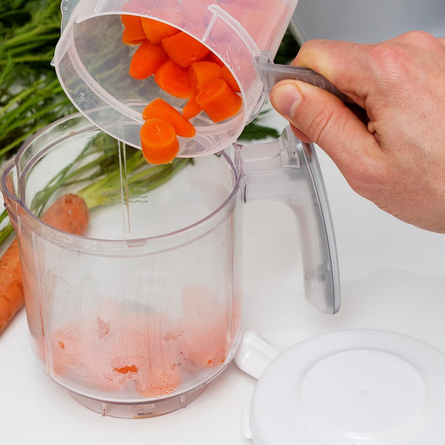 Replacement Stirring Cup & Blade with Steaming Basket for EVLA'S Baby Food Maker - Gray